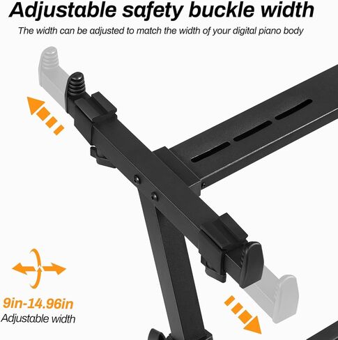 حامل لوحة المفاتيح AODSK شديد التحمل - حامل بيانو عالي التحمل قابل للتعديل والمحمول على طراز Z ​​للأطفال والكبار، ارتفاع وعرض قابل للتعديل يناسب 61-88 مفتاحًا للبيانو الكهربائي in Kuwait