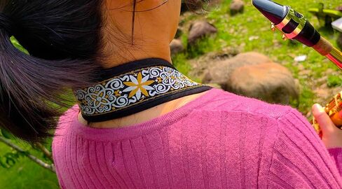 lightstar IRIN Embroidery Saxophone Neck Strap - (Comfort, Breathable, Metal Swivel Snap Hook) Sax Neck Strap for Alto Tenor in Saudi Arabia