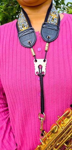 lightstar IRIN Embroidery Saxophone Neck Strap - (Comfort, Breathable, Metal Swivel Snap Hook) Sax Neck Strap for Alto Tenor in Saudi Arabia