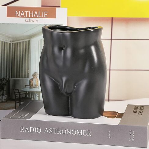 Butt Vase for Flowers - Art Male Form Body Ceramic Vase for Home Decor, 6 Inch, Matte White in Saudi Arabia
