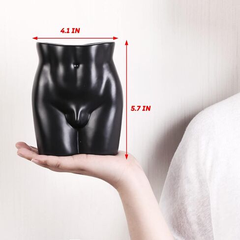 Butt Vase for Flowers - Art Male Form Body Ceramic Vase for Home Decor, 6 Inch, Matte White in Saudi Arabia