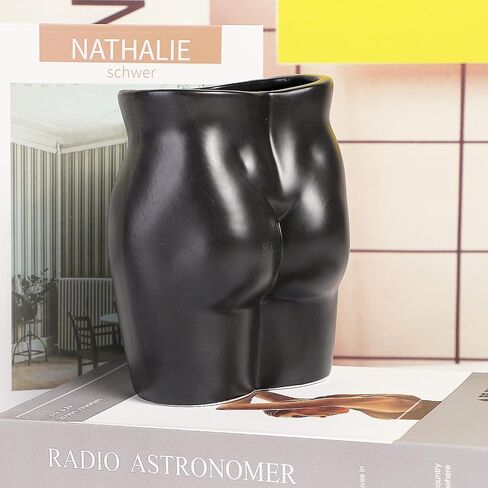 Butt Vase for Flowers - Art Male Form Body Ceramic Vase for Home Decor, 6 Inch, Matte White in Saudi Arabia