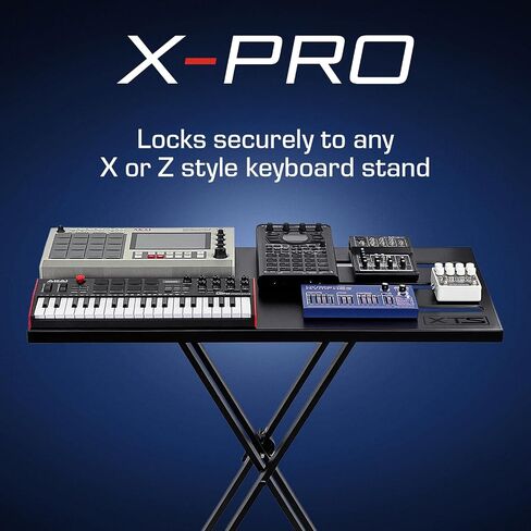 حافظات تناظرية سطح أداء X-PRO - سطح طاولة DJ لحوامل لوحة المفاتيح مع حقيبة سفر متضمنة، يُغلق بشكل آمن وسهل على أي حامل X أو Z in Saudi Arabia
