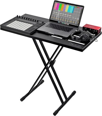 حافظات تناظرية سطح أداء X-PRO - سطح طاولة DJ لحوامل لوحة المفاتيح مع حقيبة سفر متضمنة، يُغلق بشكل آمن وسهل على أي حامل X أو Z in Saudi Arabia