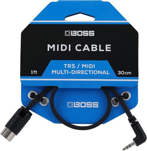 BOSS BMIDI-1-35 – 1ft / 30cm – Space-Saving 3.5mm TRS to Multi-Directional 5-Pin MIDI Cable – Provides Premium connectivity Pedals in Saudi Arabia