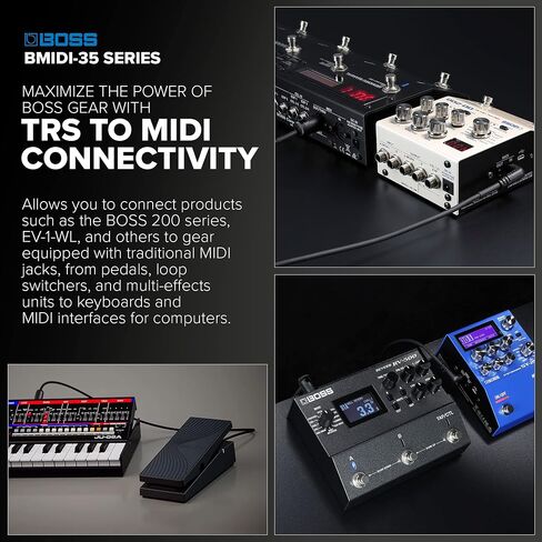 BOSS BMIDI-1-35 – 1ft / 30cm – Space-Saving 3.5mm TRS to Multi-Directional 5-Pin MIDI Cable – Provides Premium connectivity Pedals in Saudi Arabia