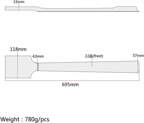Alnicov Unfinished Guitar Neck Maple Paddle Headstock 22 Fret For Electric Guitar Neck Replacement White Dot in Saudi Arabia