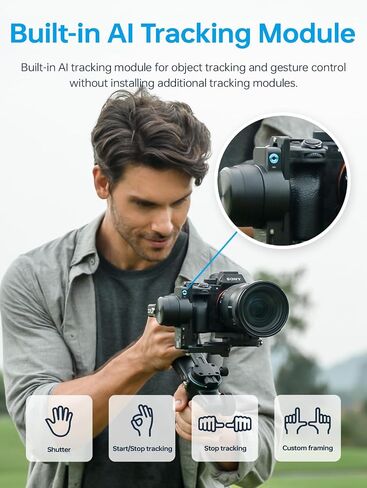 FeiyuTech SCORP 2[Official]Camera Stabilizer, Built-in AI Tracker,3-Axis Gimbal for Sony/Canon/Nikon/Fujifilm Mirrorless&DSLR Camera,Upgrade Joystick&Touch Screen,Max 5.51lbs, Native Vertical Shooting in Saudi Arabia