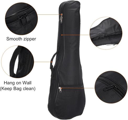 MECCANIXITY Ukulele Case 26 Inch Ukulele Bag Single Shoulder Backpack with Adjustable Straps Black in Saudi Arabia