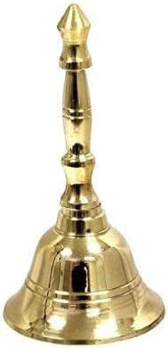 Indian Traditional Musical Hand Held Brass Bell, Ghanti for Puja/Pooja, Home, Temple, Aarti - 4 inch in Saudi Arabia