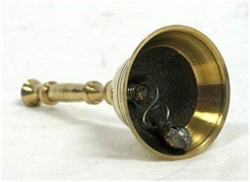 Indian Traditional Musical Hand Held Brass Bell, Ghanti for Puja/Pooja, Home, Temple, Aarti - 4 inch in Saudi Arabia