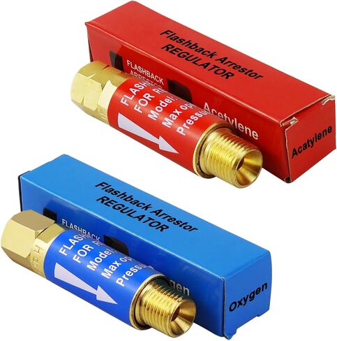 Oxygen and Acetylene Flashback Arrestors Set 2-Set Regulator End 9/16-18 Threads B Size in Saudi Arabia