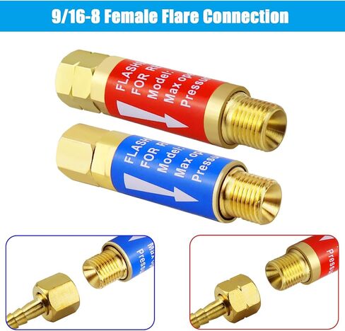 Oxygen and Acetylene Flashback Arrestors Set 2-Set Regulator End 9/16-18 Threads B Size in Saudi Arabia
