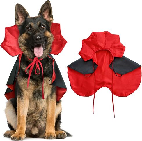 Pextian Halloween Dog Vampire Costume, Halloween Dog Cloak Costume Cape, Dog Devil Costume Dog Vampire Cloak Cape, Halloween Dog Costumes for Small Medium Large Pets Cats in Saudi Arabia
