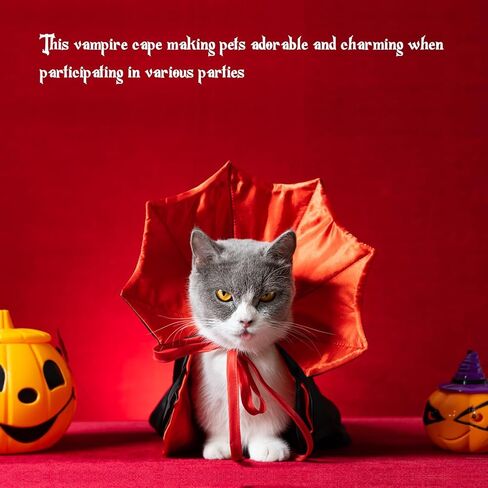 Pextian Halloween Dog Vampire Costume, Halloween Dog Cloak Costume Cape, Dog Devil Costume Dog Vampire Cloak Cape, Halloween Dog Costumes for Small Medium Large Pets Cats in Saudi Arabia