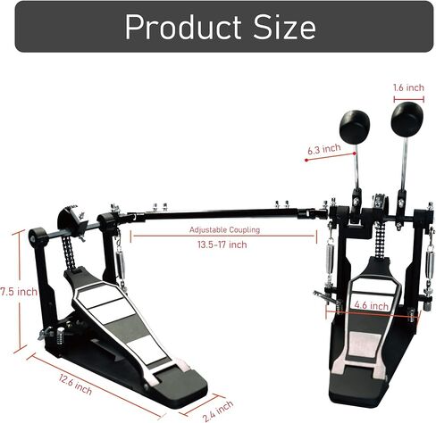 دواسات طبلة مزدوجة الجهير، دواسة طبلة رأس خافق قابلة للتعديل، مجموعة دواسات طبلة شديدة التحمل مناسبة للطبل الكهربائي ومجموعة طبل الركلة in Kuwait