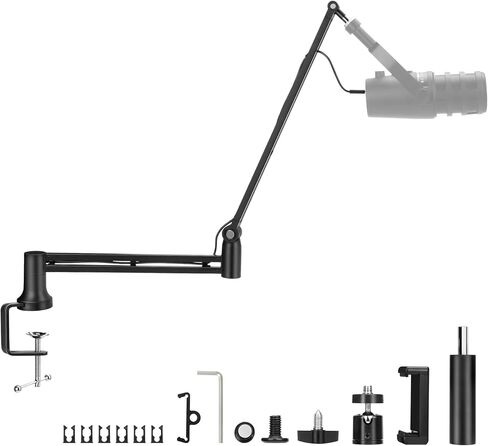 Low Profile Mic Arm,360° Rotatable Microphone Stand with 3/8" to 5/8" Adapter,Microphone Boom Arm Compatible for Fifine AM8 K669B Elgato Blue Yeti HyperX QuadCast AT2020 Shure SM58 SM7B in Kuwait