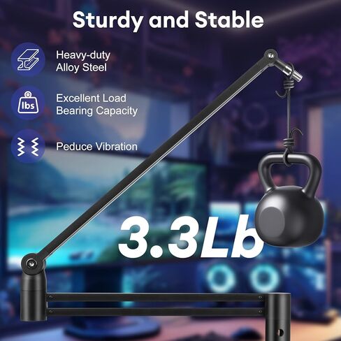 Low Profile Mic Arm,360° Rotatable Microphone Stand with 3/8" to 5/8" Adapter,Microphone Boom Arm Compatible for Fifine AM8 K669B Elgato Blue Yeti HyperX QuadCast AT2020 Shure SM58 SM7B in Kuwait