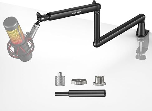 Microphone Arm,Aokeo AK-55 Desk Low Profile Adjustable Mic Boom Arm Stand,Suitable For Blue Yeti,Snowball iCE, HyperX QuadCast,SoloCast,Elgato Wave,Etc in Kuwait