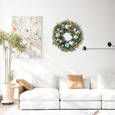 اكليل خريف 24 انش للباب الامامي من لوكيسنا، اكليل عيد الشكر مع عباد الشمس وكوز الصنوبر والكرز الارضي والذرة الرفيعة، اكليل باب سقوط صناعي لجدار النافذة الداخلي والخارجي لعيد الشكر in Kuwait