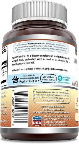 Amazing Formulas CoQ10 with Bioperine Supplement | 60 Softgels | 100 Mg Per Serving | Non-GMO| Gluten Free | Made in USA in Saudi Arabia