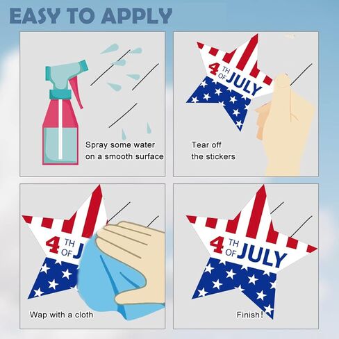 Patriotic Window Clings,Independence Day Window Stickers Labor Day Window Clings,USA Stars Veterans Day, Fourth of July Window Clings for School Home Office Party Supplies in Kuwait