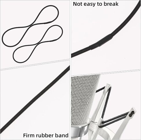 8 Pieces Black Universal Elastic Bands Replacement Microphone Shock Mount Rubber Ring Anti-Aging Rubber Ring for Microphone Shock Mount Holder Clamp Clip, Mic Holder Clip in Saudi Arabia
