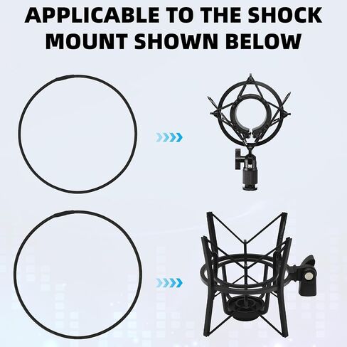 8 Pieces Black Universal Elastic Bands Replacement Microphone Shock Mount Rubber Ring Anti-Aging Rubber Ring for Microphone Shock Mount Holder Clamp Clip, Mic Holder Clip in Saudi Arabia