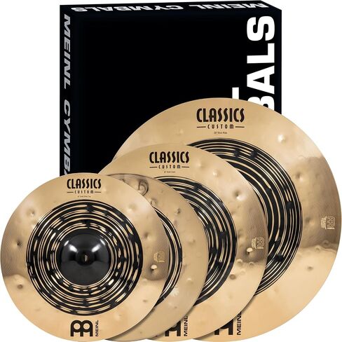 Meinl Cymbals Classics مجموعة صندوق مجموعة الصنج المزدوجة الكاملة المخصصة، لمسة نهائية داكنة ورائعة - صنع في ألمانيا - للصخور والمعادن والانصهار، ضمان لمدة عامين (CCDU141620) in Saudi Arabia
