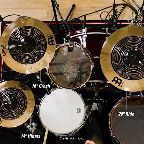 Meinl Cymbals Classics مجموعة صندوق مجموعة الصنج المزدوجة الكاملة المخصصة، لمسة نهائية داكنة ورائعة - صنع في ألمانيا - للصخور والمعادن والانصهار، ضمان لمدة عامين (CCDU141620) in Saudi Arabia