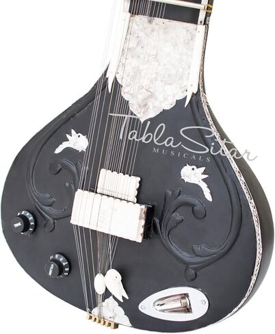 سيتار كهربائي - تومبا مفرد مسطح، نمط خرج بانشام، لون أسود، أوتار إضافية، مزراب، حقيبة (PDI-91) in Kuwait