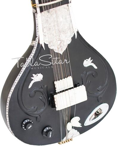 سيتار كهربائي - تومبا مفرد مسطح، نمط خرج بانشام، لون أسود، أوتار إضافية، مزراب، حقيبة (PDI-91) in Kuwait