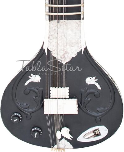 سيتار كهربائي - تومبا مفرد مسطح، نمط خرج بانشام، لون أسود، أوتار إضافية، مزراب، حقيبة (PDI-91) in Kuwait