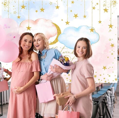 Avezano Twinkle Twinkle Little Star يكشف عن الجنس خلفية للأولاد أو البنات كيف نتساءل عما أنت عليه ديكورات خلفية الحفلات، سحابات وردية أو زرقاء تكشف عن خلفيات التقاط الصور (7 × 5 أقدام) in Saudi Arabia