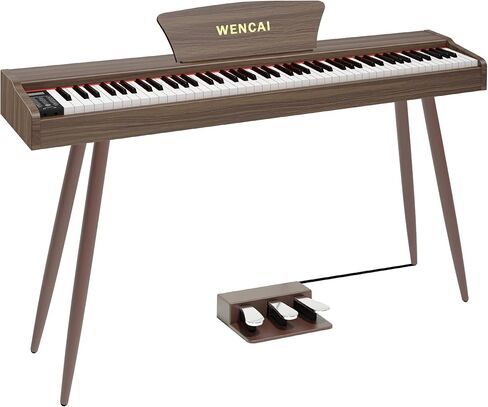 88 Key Fully Weighted Electric Piano Keyboard Hammer Action Full-size Digital Pianos for Beginners Adults Wooden Upright Piano with Sheet Music Stand Triple Pedal Supports USB-MIDI Orange in Saudi Arabia