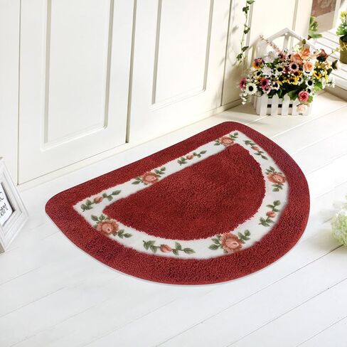 ABREEZE Floral Rose Bathroom Rugs Mats 20x31inch,Soft Shaggy Water Absorbent Non-Slip Mat Microfiber Bath Mat Shower Mat Door Mat Kitchen Mat Rugs,Blue in Kuwait