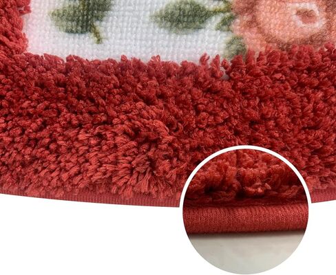 ABREEZE Floral Rose Bathroom Rugs Mats 20x31inch,Soft Shaggy Water Absorbent Non-Slip Mat Microfiber Bath Mat Shower Mat Door Mat Kitchen Mat Rugs,Blue in Kuwait