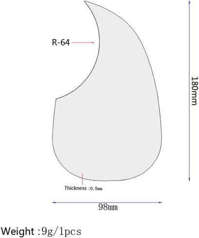 Alnicov Guitar Pickguard Sticker,Celluloid Comma Shape Self-adhesive Sticker for Folk Acoustic Guitar Accessories in Saudi Arabia