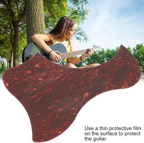 Acoustic Guitar Pickguard Guitar Red Self Adhesive Anti-Scratch Sticker Guitar Tortoise Shell Guard Protective Plate Cool Guitar Accessories Gifts in Saudi Arabia
