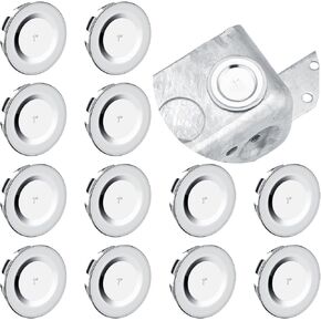 12 Pcs Knockout Seal Electrical Box Knockout Plugs Round Steel Removable Seal Various Sizes for Closure Unused Box Outlets, Compatible with Size of The Conduit Pipe(1/2 Inch)