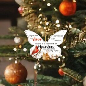 Inspirational Quote Sign Decor Christmas Ornament - Graduation Quote Behind You All Your Memories Plaque - Birthday Christmas Gifts for Women - Butterfly Shaped Acrylic Sign Keepsake