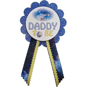 Galaxy Baby Shower Pins for Family to Wear at Gender Reveal Outer Space Theme Rockets It's a Boy Sprinkle