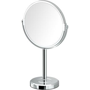 Gatco 1386MX Latitude II Makeup Mirror, Matte Black | Counter Top Makeup Mirror, 3X Magnification, Rotates 360 Degrees