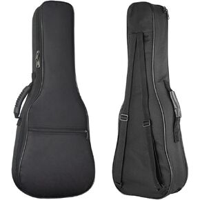 Concert Ukulele Case Bag 23/24 inch Soft Ukulele Backpack Case Gig Bag with Adjustable Dual Shoulder Straps 0.2 inch Sponge Padding Protective Waterproof Oxford (Black, 23/24inch)