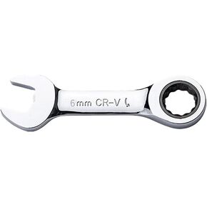 FLZOSPER 10mm Metric Stubby Box End Head Geared Wrench, 72-Tooth Ratcheting Combination Wrench Spanner
