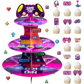 Casino Cupcake Stand 3 Tier for 24 Cupcakes Poker Dice Theme Cardboard Cake Dessert Holder Tower for Las Vegas Night Party Decoration Casino Decorations Adult Birthday Casino Themed Party Supplies