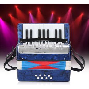 Accordion, 17 Keys Piano Accordion, 8 Bass Hand Accordion Teaching Training Interest Cultivation Musical Instrument for Children and Adult, Beginners Students