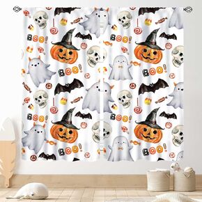 Goth Curtains for Bedroom, Spooky Moody Dead Moth Black Floral Witchy Gothic Mysterious Butterfly Skull Trippy Aesthetics Art Print Gray Window Drapery for Bedroom Living Room 2 Panels, 42"x45" Inch