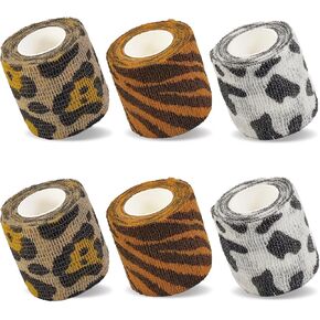6 Pack Vet Wrap Self Adhesive Bandage Wrap, 2 Inch Self Adherent Bandage Tape Breathable Vet Wrap, Non Woven Cohesive Bandage for Dog Cat Horse Pet Animals