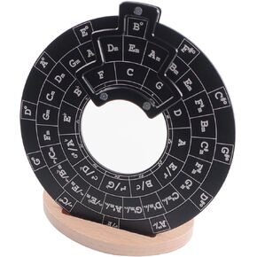Rockhouse Circle of Fifths Wheel Metal Melody Tool Chord Wheel with Stand Holder - Music Theory Learning Tool for Musicians Songwriting, Purple